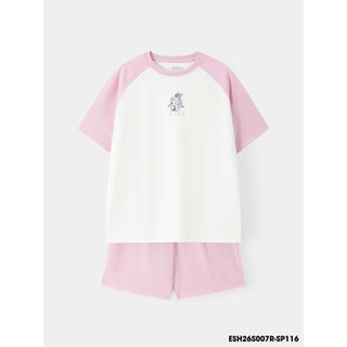 Bộ đồ bé gái WooKids ESH26S007R | Hello Sunshine | 9-14 tuổi | 60% Cotton 40% Poly | Mềm mại thoáng mát | Mặc nhà đi chơ