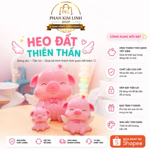 Heo đất thiên thần tài lộc size đại 29x40