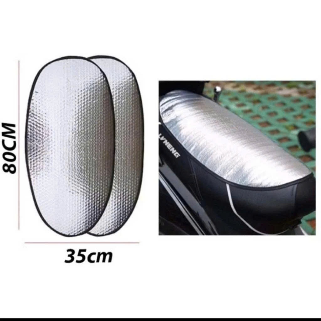 Tấm cách nhiệt che yên xe máy cho tất cả các dòng xe. Sản phẩm làm bằng 2 mặt bạc cách nhiệt tốt, túi khí ở giữa dày 5MM