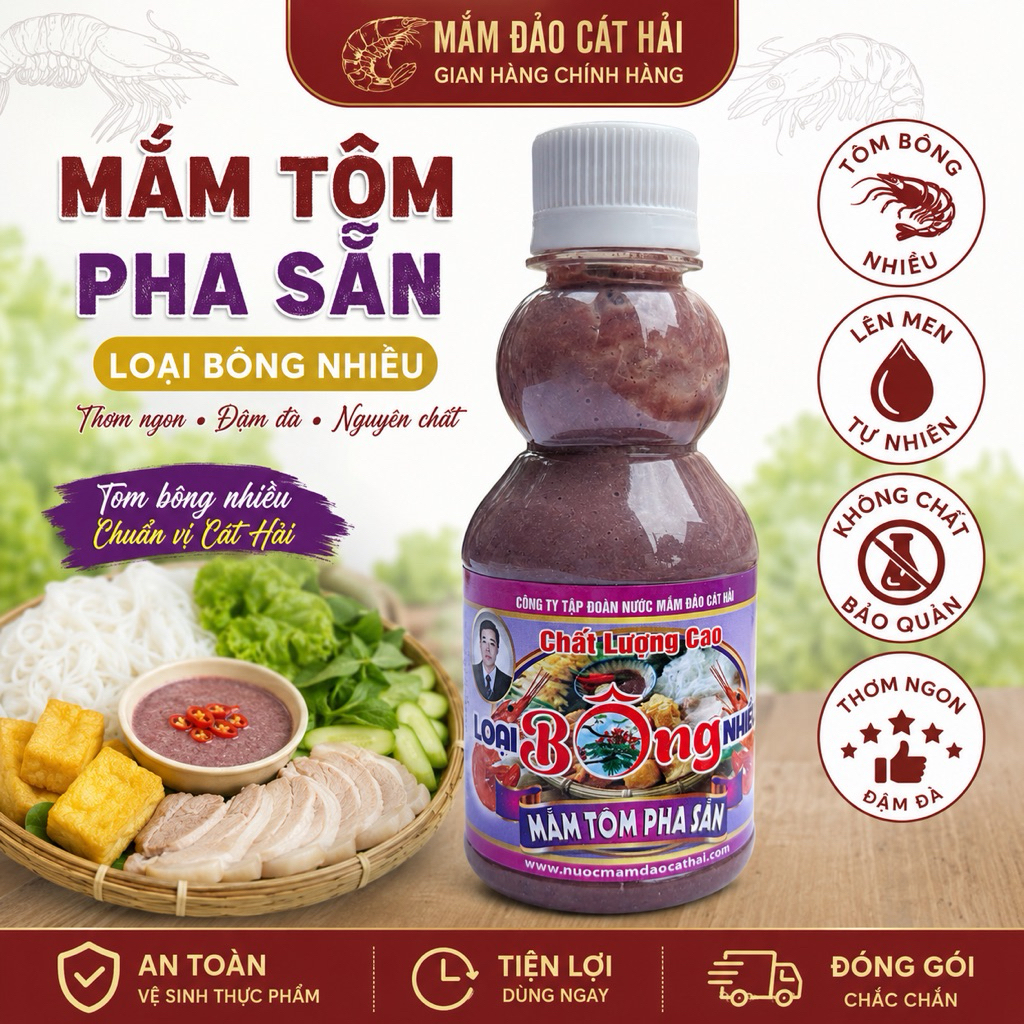 Mắm Tôm Pha Sẵn Loại Bông Nhiều 300g - 120g - mắm Cát Hải - thơm ngon, tiện dụng tiết kiệm thời gian