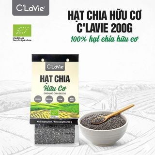 Hạt chia hữu cơ C'LaVie dinh dưỡng cao, dễ tiêu hóa, túi zip 200g dễ bảo quản