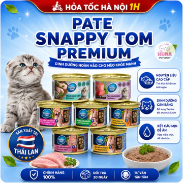 Pate Cao Cấp Cho Mèo Snappy Tom Premium 85g - Dành cho mèo lớn, mèo con – Huna