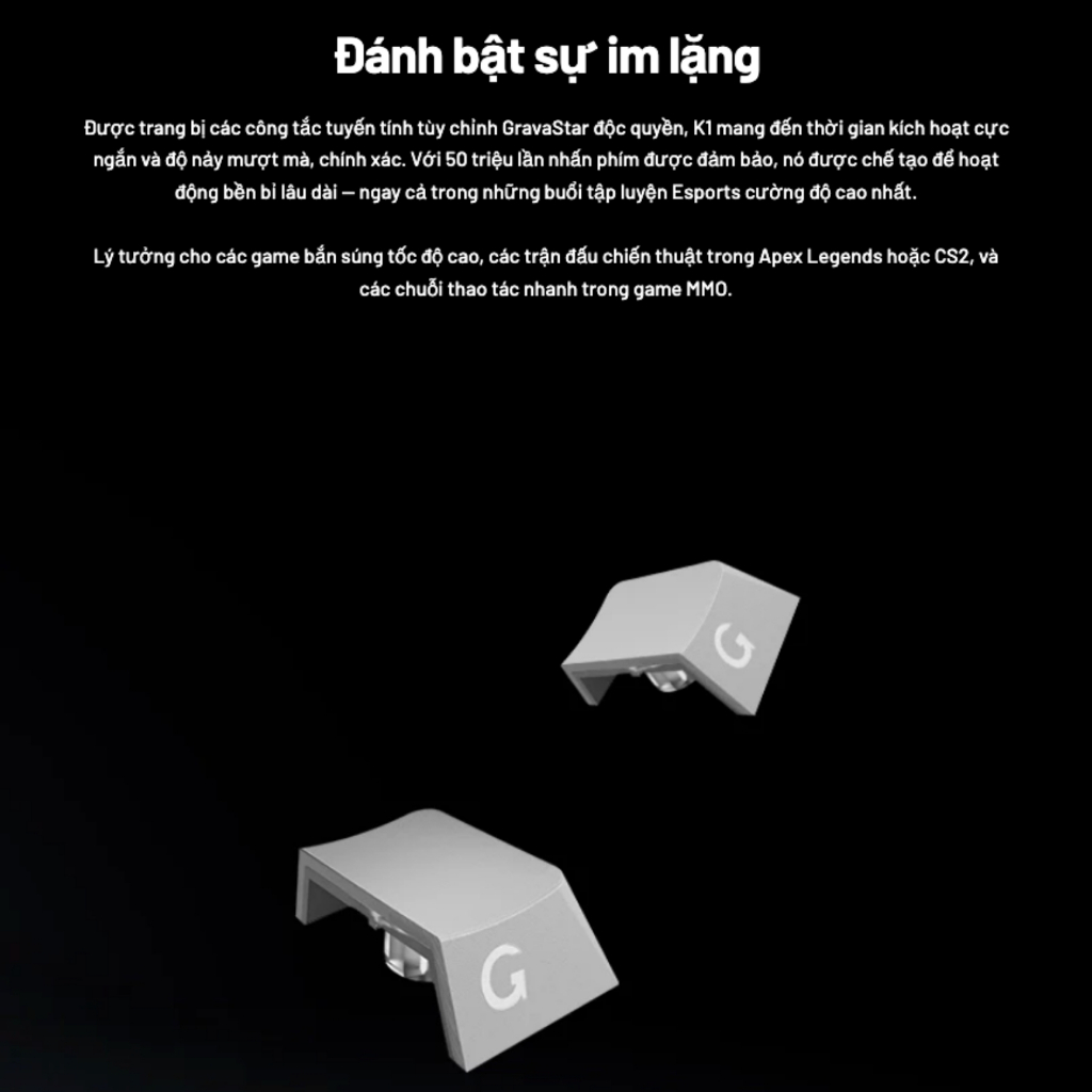 Bàn Phím Cơ Wireless GravaStar Mercury K1 Gradient Black RGB Hot Swap 75%