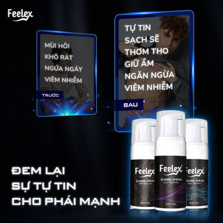 Dung dịch vệ sinh nam giới thơm lâu Feelex Care Men dạng bọt vệ sinh vùng kín làm sạch sâu, khử mùi 100ml