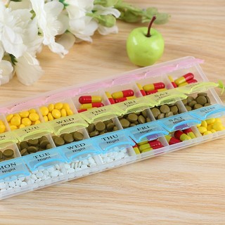 Hộp Đựng Thuốc 21 Ô Nhỏ Gọn Chia Được 7 Ngày Mỗi Ngày 3 Buổi Tiện Lợi Cho Người Lớn, Trẻ Em