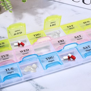 Hộp Đựng Thuốc 21 Ô Nhỏ Gọn Chia Được 7 Ngày Mỗi Ngày 3 Buổi Tiện Lợi Cho Người Lớn, Trẻ Em
