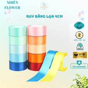 Ruy Băng Lụa 4Cm Nhiều Màu, Chuyên Dụng Gói Hoa, Giỏ Trái Cây, Trang Trí Quà Tặng, Làm Đồ Handmade