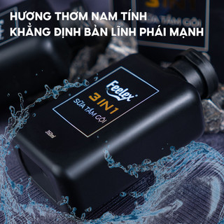 Sữa tắm nam Feelex hương nước hoa dầu gội sữa rửa mặt 3 in 1 thơm lâu đẳng cấp phái mạnh 350ml