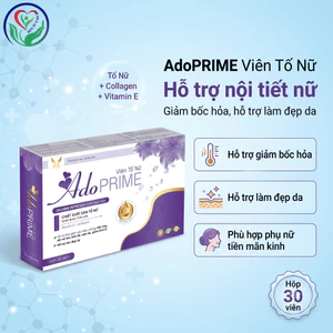 AdoPRIME Viên Tố Nữ 30 viên hỗ trợ nội tiết nữ, giảm bốc hỏa, khô da tuổi tiền mãn kinh, làm đẹp da