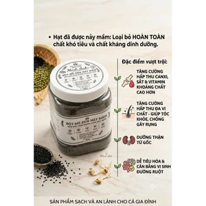 Bột Mè Đen Nảy Mầm Mix Đậu Đen Xanh Lòng Nảy Mầm 500g - Rang củi nhà làm