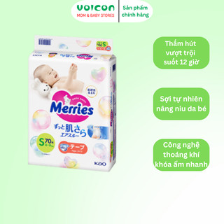 Tã Merries Nhập Khẩu Cao Cấp, Thoáng Khí, Thấm Hút Nhanh, Chống Tràn, Bảo Vệ Da Bé Mềm Mại (đủ size)