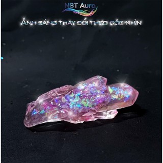 Tinh Thể Hồng Pastel Ánh Kim – Aurora Pink Crystal