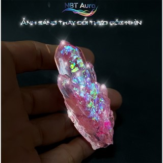 Tinh Thể Hồng Pastel Ánh Kim – Aurora Pink Crystal