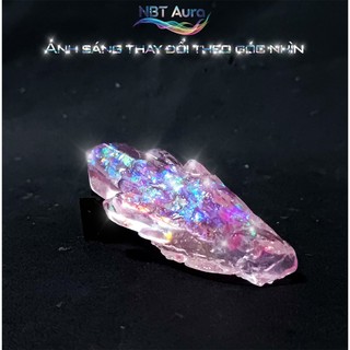 Tinh Thể Hồng Pastel Ánh Kim – Aurora Pink Crystal