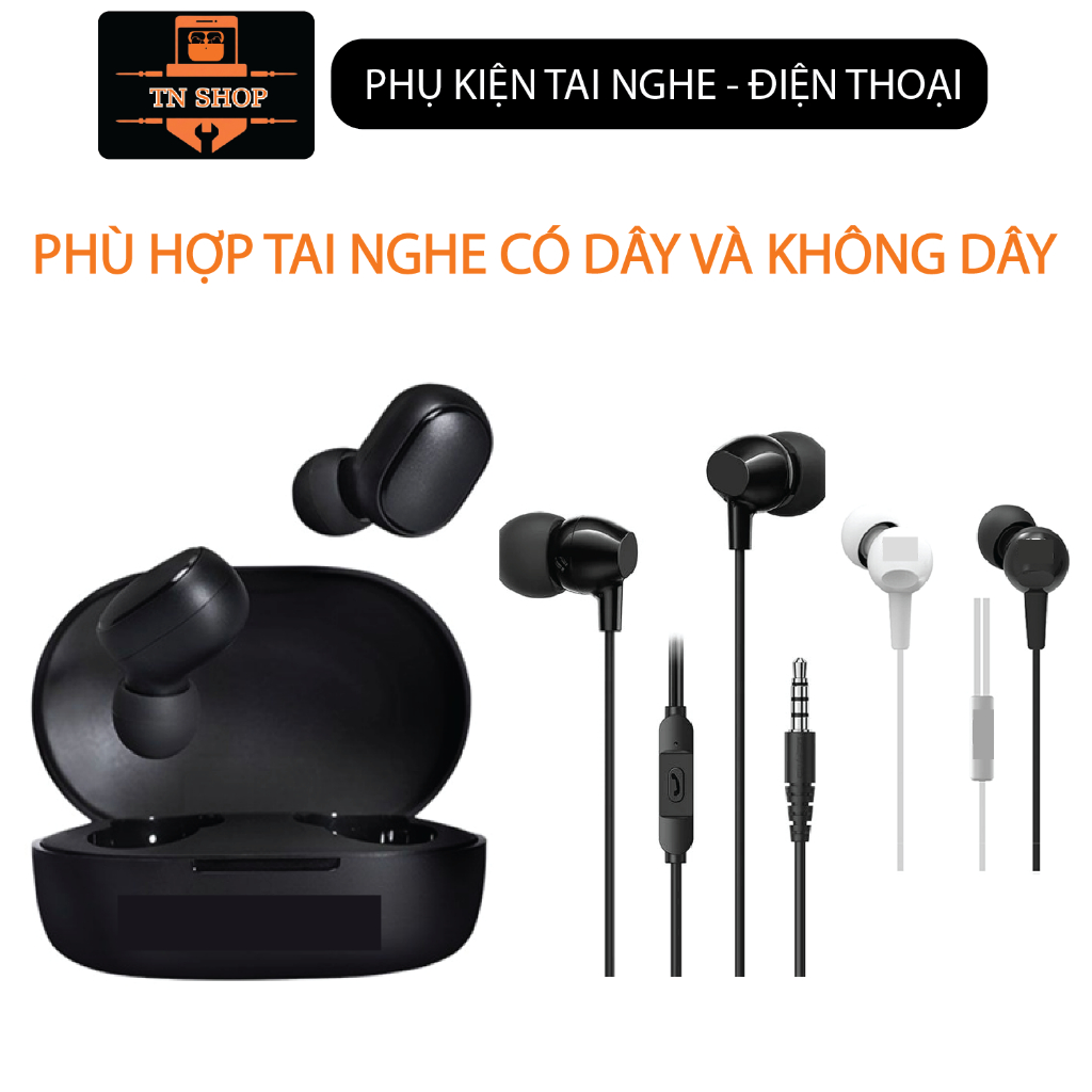 NÚM TAI NGHE TRÒN 3 SIZE 2 MÀU DÀNH CHO TẤT CẢ DÒNG TAI NGHE Sony, Samsung, JBL, Sennheiser, Bose, Marshall,..