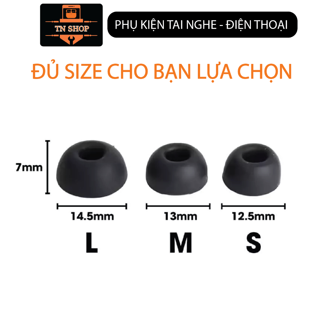 NÚM TAI NGHE TRÒN 3 SIZE 2 MÀU DÀNH CHO TẤT CẢ DÒNG TAI NGHE Sony, Samsung, JBL, Sennheiser, Bose, Marshall,..