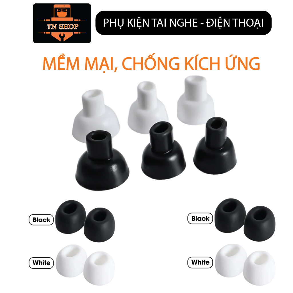 NÚM TAI NGHE TRÒN 3 SIZE 2 MÀU DÀNH CHO TẤT CẢ DÒNG TAI NGHE Sony, Samsung, JBL, Sennheiser, Bose, Marshall,..