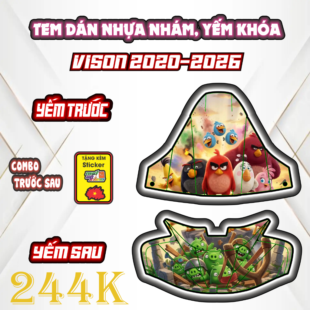 'FREESHIP'' Decal tem dán vision .tem yếm khoá VISION 2020-2026 PPC 3  Lớp bảo vệ chống trầy.