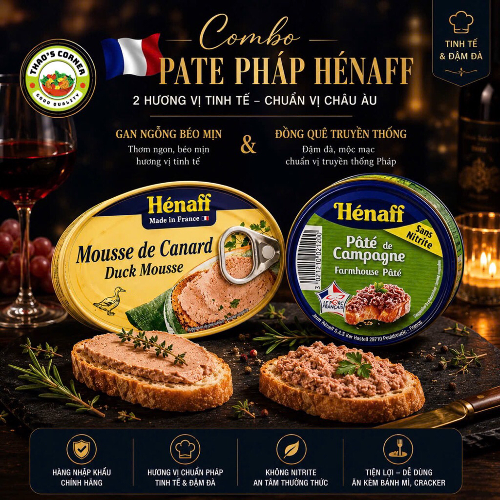 Pate Pháp Hénaff | Combo Pate Gan Ngỗng & Pate Campagne - Đồ Ăn Nhập Khẩu Cao Cấp – Ăn Liền
