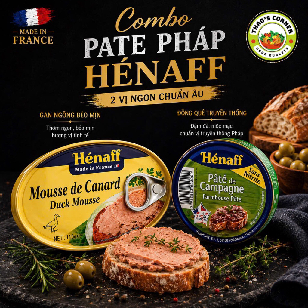 Pate Pháp Hénaff | Combo Pate Gan Ngỗng & Pate Campagne - Đồ Ăn Nhập Khẩu Cao Cấp – Ăn Liền