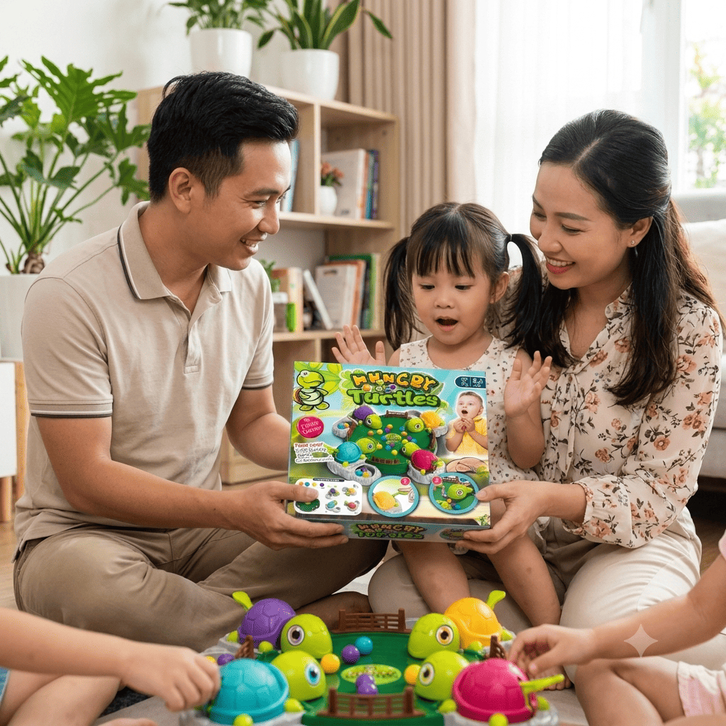 Đồ Chơi Rùa Ăn Bi Hungry Turtles Trò Chơi Trí Tuệ Gia Đình Đồ Chơi Phản Xạ Cho Bé