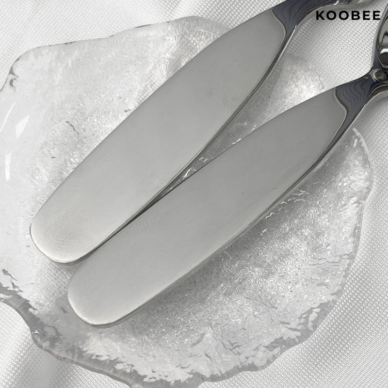Bộ Thìa Dĩa Ăn Dặm Inox 304 Cho Bé Từ 6 Tháng Tuổi – Đầu Thìa Bo Tròn, Tay Cầm To Bản - An Toàn, Tinh Tế (BA45)