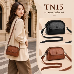 Túi Đeo Chéo Nữ TN15 Da PU Cao Cấp Nhiều Ngăn, Túi Xách Mini Hàn Quốc Đeo Vai Đi Chơi Đi Làm Thanh Lịch