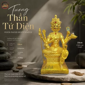 Tượng Tứ Diện Vàng Cao 25Cm – Món Decor Không Gian Hiện Đại