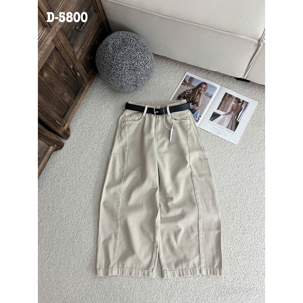[Sẵn/QC] Quần Jeans Nữ Dáng Baggy Dài 90cm Tặng Kèm Đai Basic Dễ Phối Chất Mềm #5800