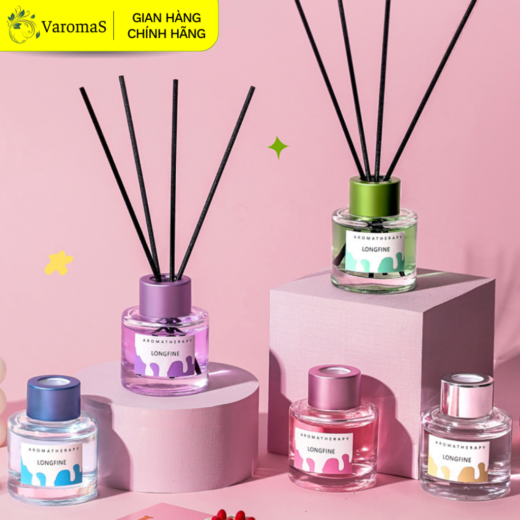 Tinh Dầu Thơm Thiên Nhiên Varomas 50ml Bản Nhiều Màu Để Phòng Que Gỗ Tự Khuếch Tán Thanh Lọc Khử Mùi Không Khí KT121