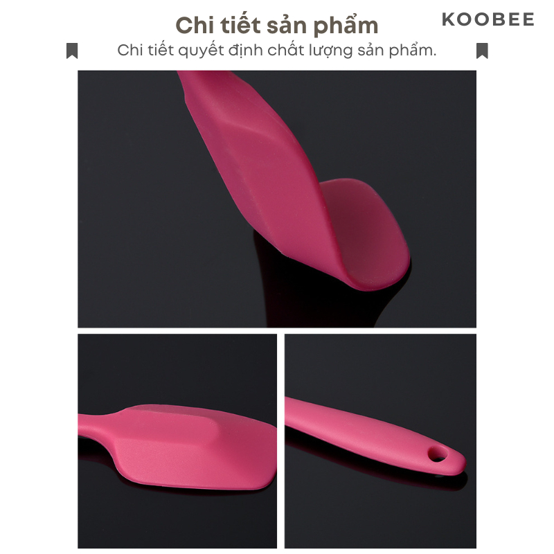 Cây Vét Bột Silicon KOOBEE Chịu Nhiệt Cao – Chống Dính, Không Trầy Chảo, Dùng Xào Nấu, Trộn Bột, Đảo Thức Ăn (PKB38)