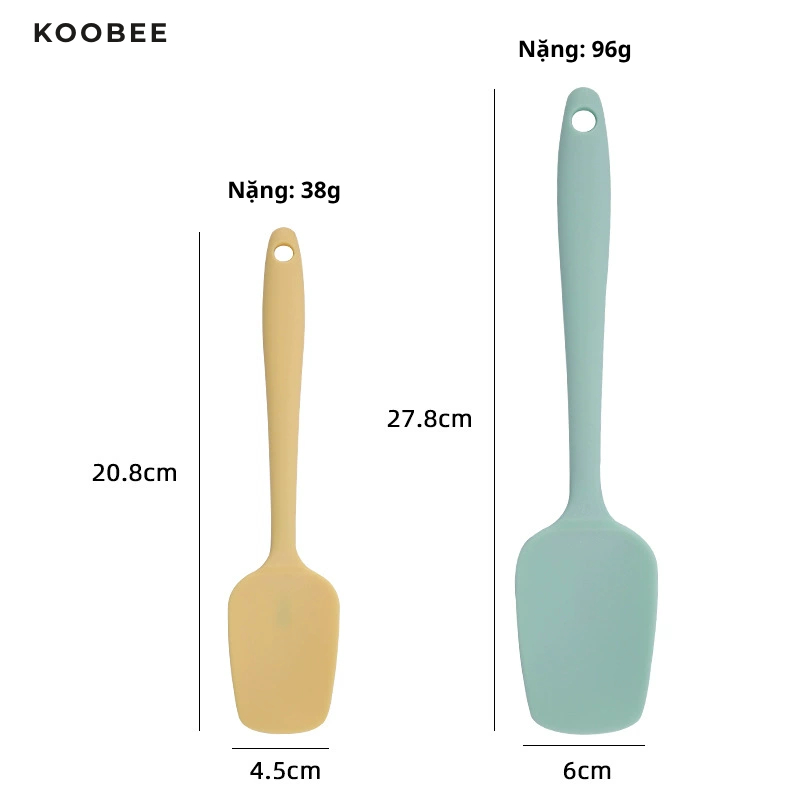 Cây Vét Bột Silicon KOOBEE Chịu Nhiệt Cao – Chống Dính, Không Trầy Chảo, Dùng Xào Nấu, Trộn Bột, Đảo Thức Ăn (PKB38)
