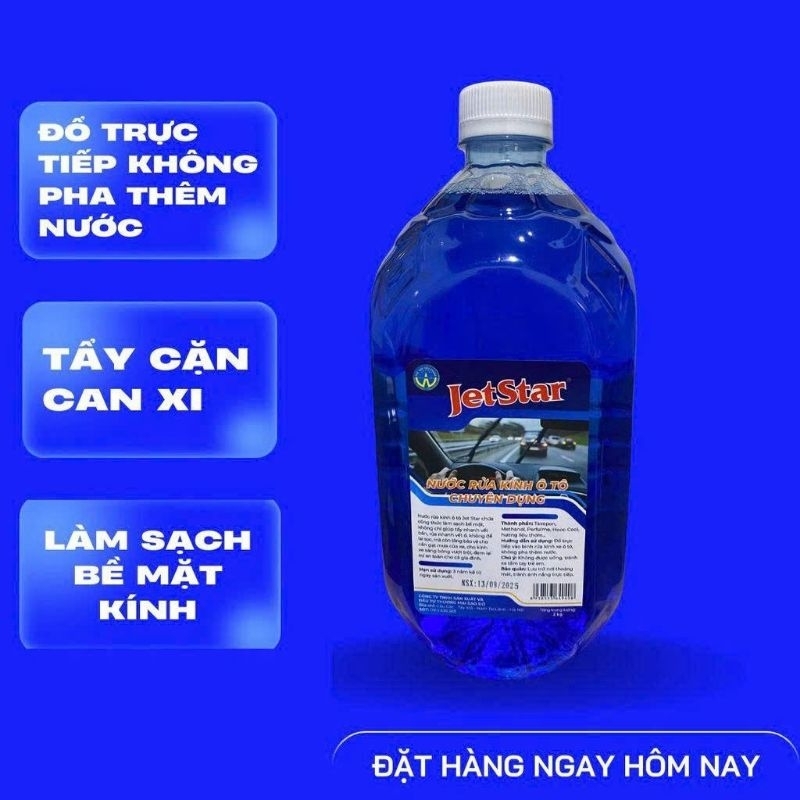 Nước Rửa Kính Ô Tô 1 Can 2L Jetstar – Chống Bám Nước, Hương Thơm Dễ Chịu, Phù Hợp Mọi Dòng Xe
