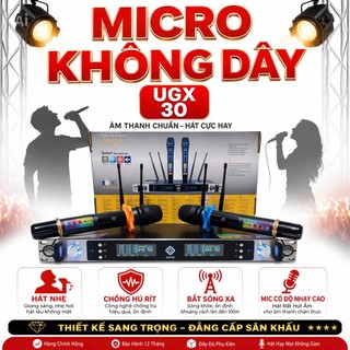 Micro Karaoke UGX 30 Chống Hú Hiệu Quả, Mic Có Độ Nhạy Cao, Công Nghệ Lọc Sóng Sạch, Cảm Biến Gia Tốc, Tự Ngắt