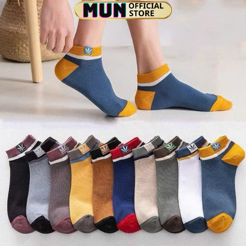 Túi 10 đôi tất cổ ngắn dệt kim bốn mùa