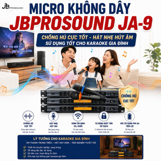 Micro Không Dây JBprosound JA-9 Pin Sạc 8-10 Giờ, Chất Âm Trong Trẻo, Hát Nhẹ, Trầm Ấm, Micro Nhạy, Bắt Giọng Cực Tốt