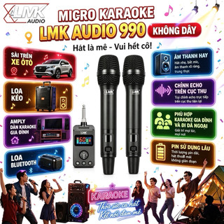Micro Karaoke LMK 990 Không Dây, Dễ Dàng Sử Dụng Cho Loa Nghe Nhạc Mini, Hay Dàn Âm Thanh Gia Đình, Amaly Loa Kéo, Ô Tô