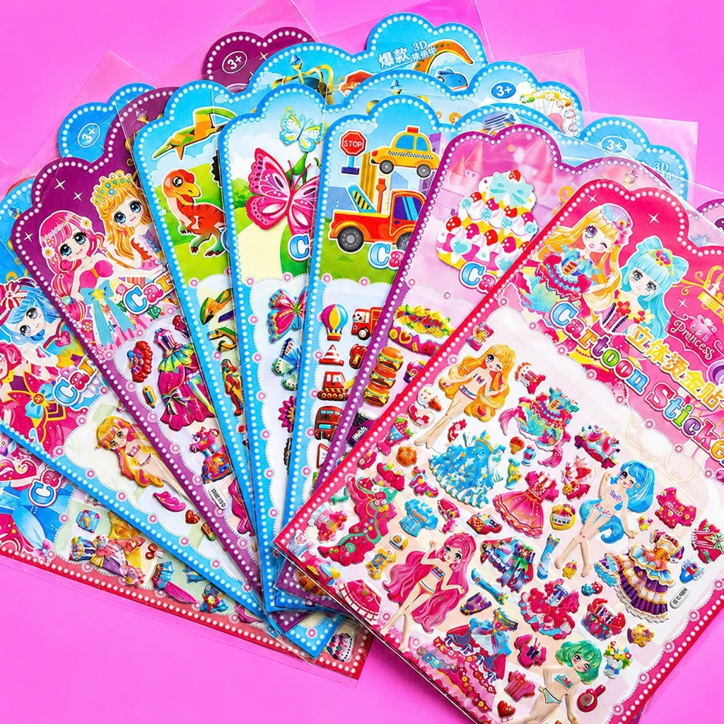 Combo 3-5-10 tấm sticker 3D cute dễ thương,set sticker trang trí tặng ...