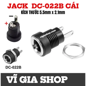 Jack Cái DC-022B Chuẩn 5.5mm x 2.1mm Kèm Đai Ốc Cao Cấp - Chịu Tải 5A Vĩ Gia Shop
