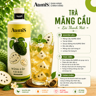 Mứt Mãng Cầu Xiêm Aumis 1 Lít - Cô Đặc - Pha Sinh Tố, Trà Trái Cây, Đậm Vị Cho Quán Cafe F&B