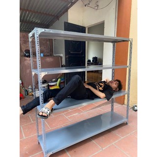 Kệ sắt lắp ghép: Dài 1m5 x rộng 40cm gồm 3 tầng, 4 tầng, 5 tầng