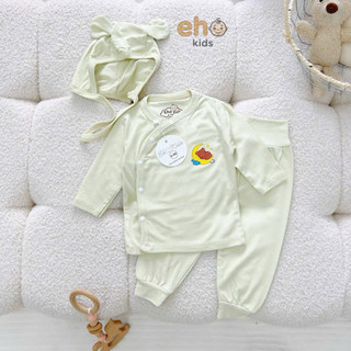 Eho Kids giới thiệu set đồ 3 chi tiết cho bé yêu: quần cạp cao và mũ đội đầu cùng tông màu.