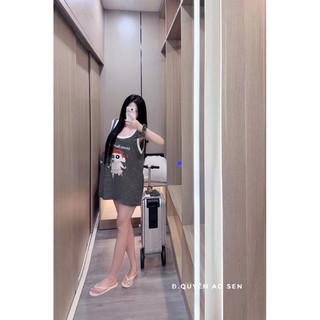 VÁY XUÔNG KẺ HÌNH SHIN KÈM DÂY BUỘC TÓC HOT HIT