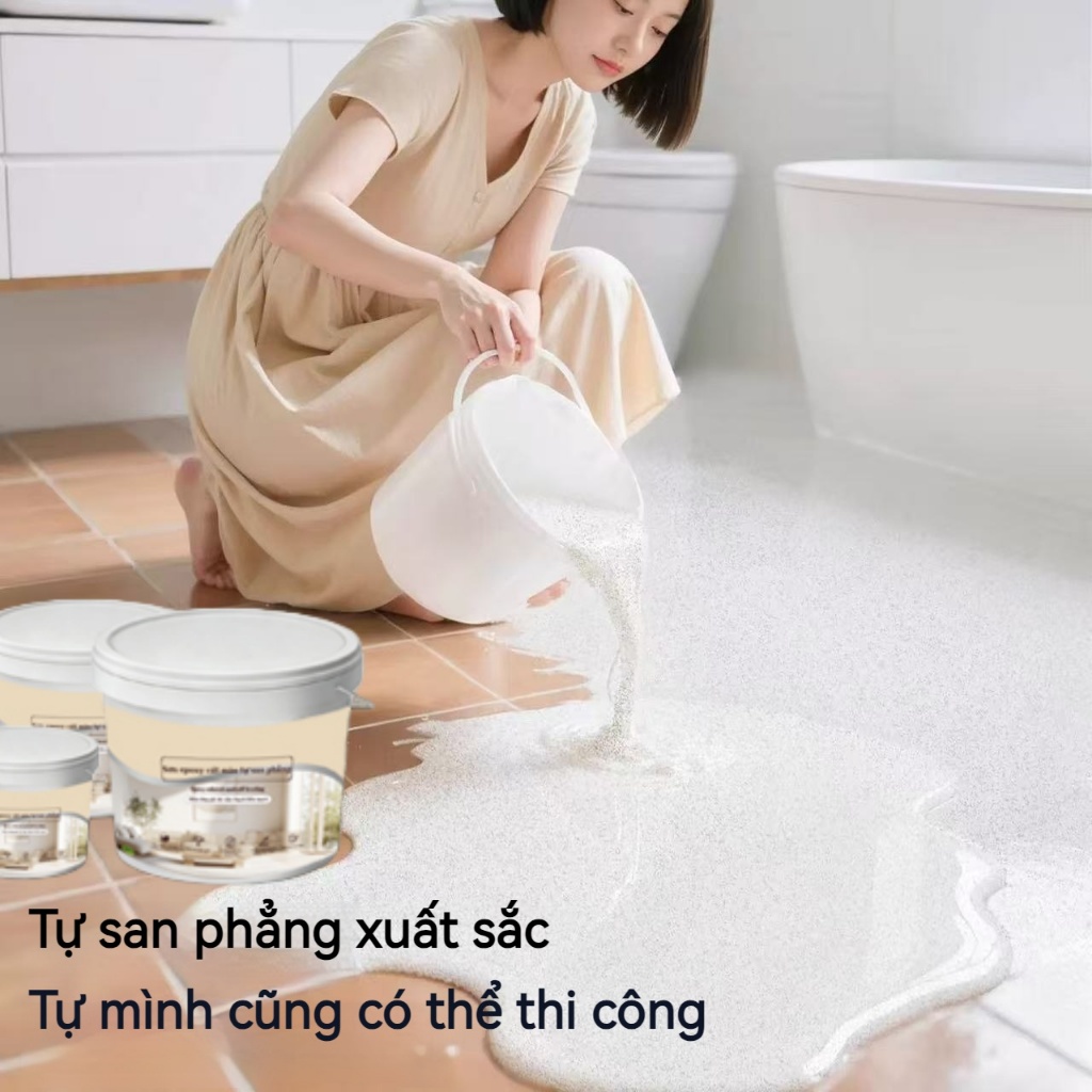 [Gói 10KG] Lớp phủ sàn Epoxy, cải tạo sàn không đục phá, chống thấm, bền đẹp，Không chứa formaldehyde