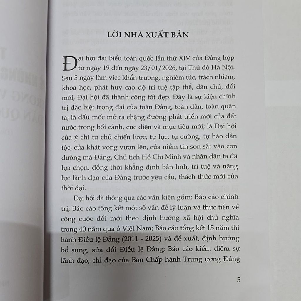 Sách - Tài liệu nghiên cứu về những điểm mới, nội dung cốt lõi trong văn kiện Đại hội Đại biểu toàn quốc lần thứ XIV...