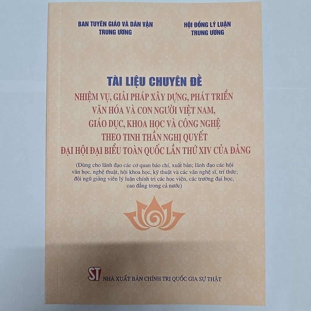 Sách - Tài liệu chuyên đề: Nhiệm vụ, giải pháp xây dựng, phát triển văn hóa và con người Việt Nam, giáo dục, khoa học...