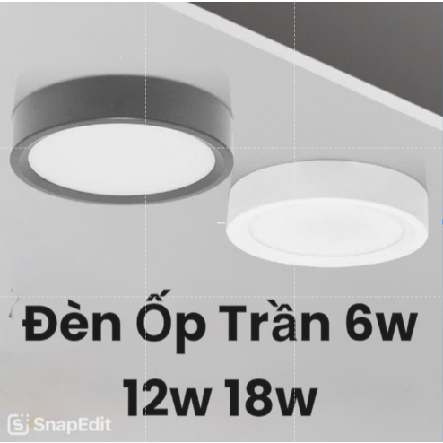 Đèn LED ốp nổi trần 6w 12w 18w gắn phòng khách ban công phòng ngủ hành lang lối đi