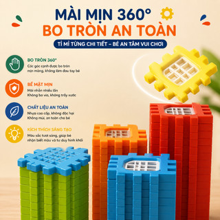 Bộ Xếp Hình Lắp Ghép Nhà 3D Cho Bé Khối Ghép Cửa Sổ Sáng Tạo Phát Triển Tư Duy