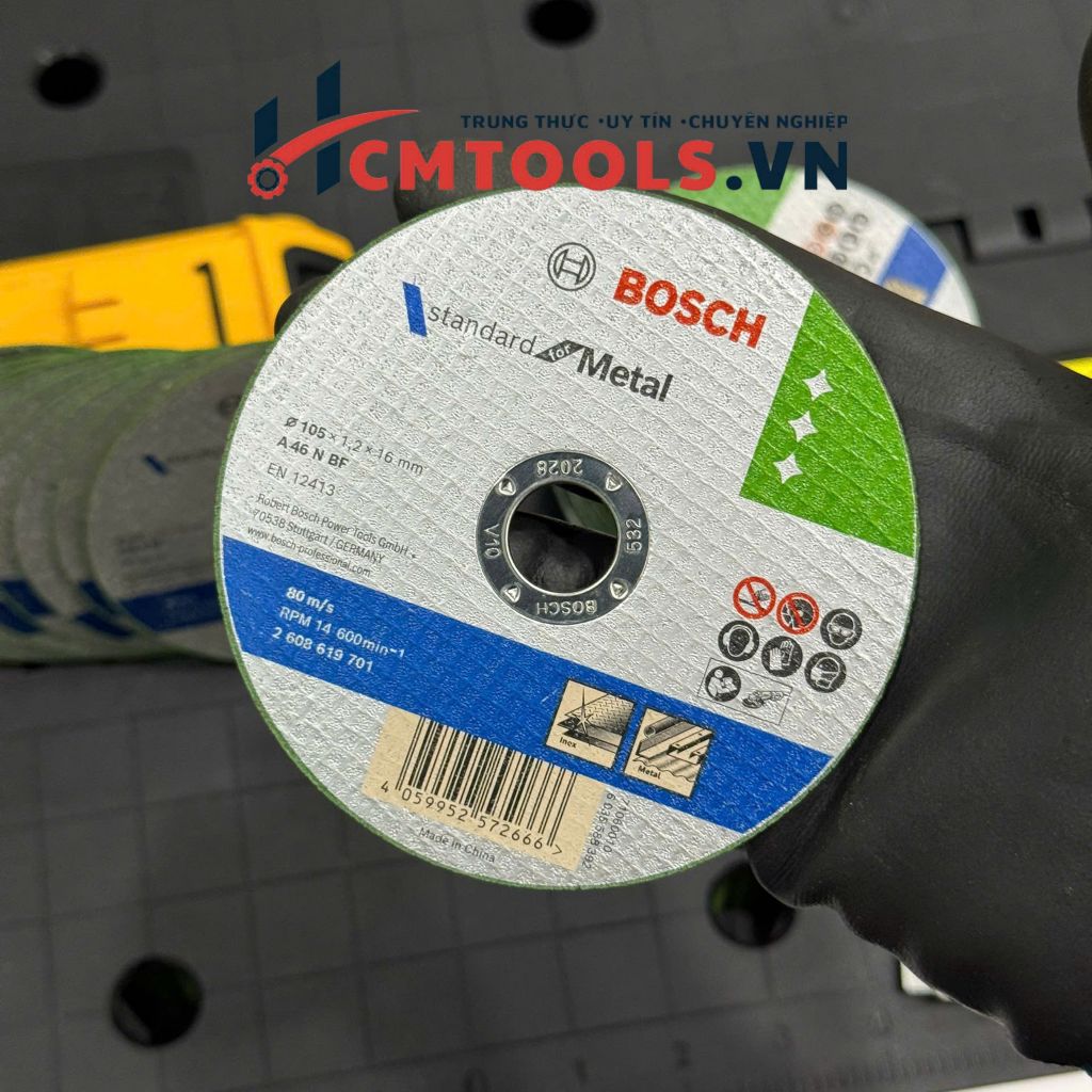 Đá Cắt Bosch 2608619701 Standard for Metal 105x1.2x16mm Chính Hãng