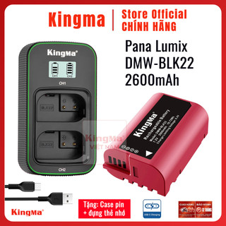 Kingma BLK22 2600mAh | Pin và dock sạc máy ảnh sạc trực tiếp Pana Lumix S5 S5ii S1ii GH7 GH6 GH5ii G9 G9ii S9 dmw-blk22